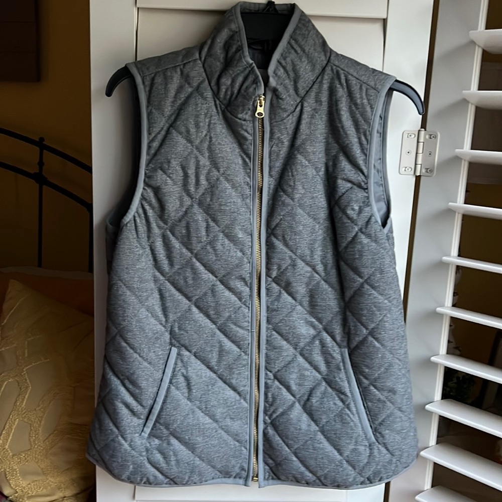 Grey flannel quilted vest. Size M